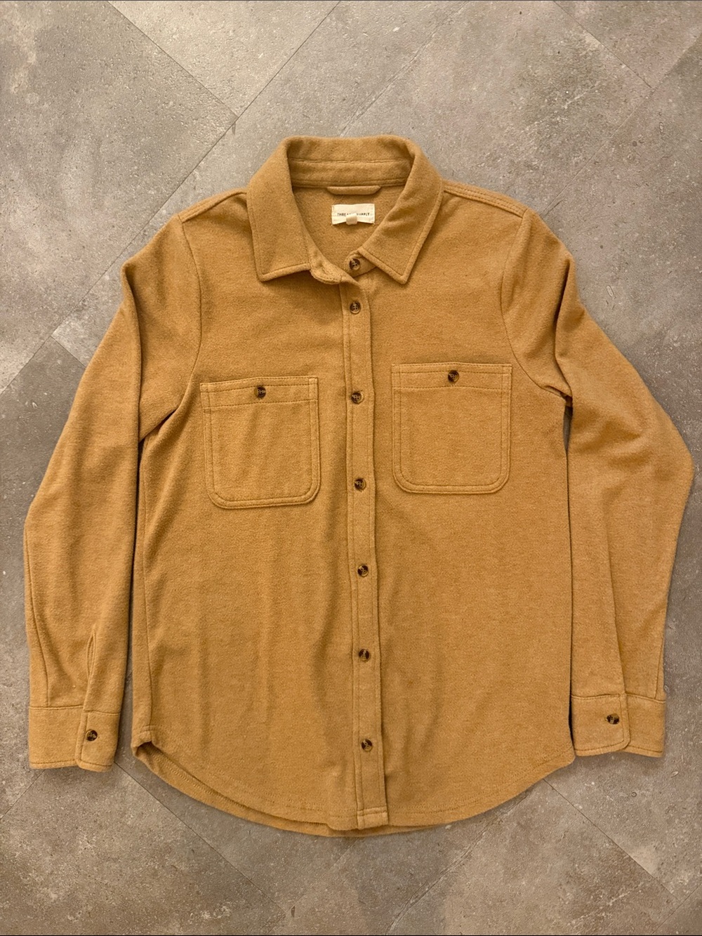 Thread & Supply Women's Button-Down Shirt Jacket in Camel/Tan Sz XS